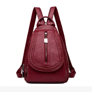 Vintage Soft Leather Backpack with Crossbody and Shoulder Straps