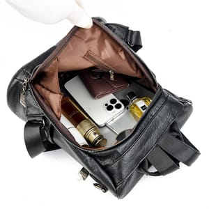 Stylish Crocodile Pattern Leather Backpack with Large Capacity
