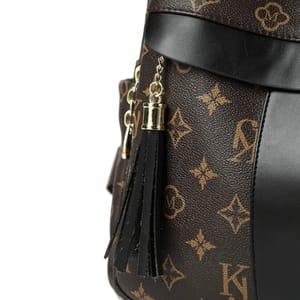 Fashionable PU Leather Backpack with Tassels and Large Capacity