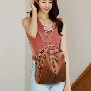 Stylish PU Leather Women’s Backpack Tote for Daily Travel
