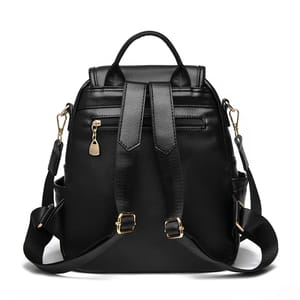Elegant Leather Women’s Backpack with Wide Strap and Large Capacity
