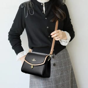 Two-Strap PU Leather Shoulder Crossbody Bag for Women