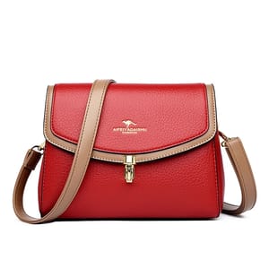 Two-Strap PU Leather Shoulder Crossbody Bag for Women