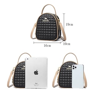 Elegant Multi-Layer Leather Crossbody Bag with Top Handle