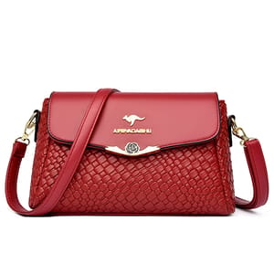 Luxury PU Leather Knitted Shoulder Crossbody Bag for Women