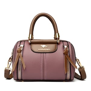 Elegant Soft Leather Boston Handbag with Versatile Design