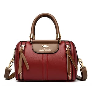 Elegant Soft Leather Boston Handbag with Versatile Design