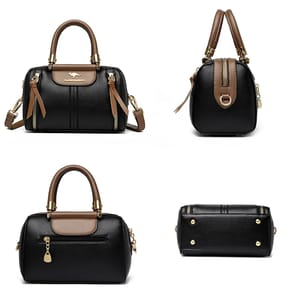 Elegant Soft Leather Boston Handbag with Versatile Design