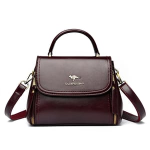 Elegant Soft Leather Handbag with Top Handle and Shoulder Strap