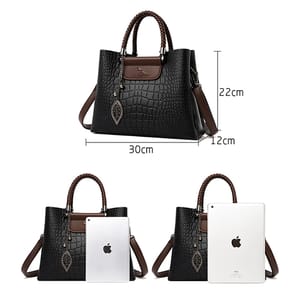 Elegant Genuine Leather Handbag Women Alligator Pattern Crossbody