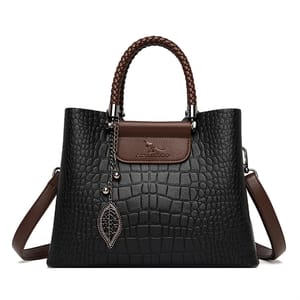 Elegant Genuine Leather Handbag Women Alligator Pattern Crossbody