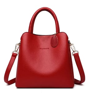 Luxury Genuine Leather Handbag with Multiple Pockets for Women