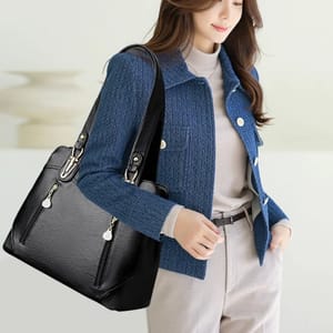 Elegant Bark Pattern Leather Shoulder Tote Bag for Women Elegant Bark Pattern Leather Shoulder Tote Bag for Women
