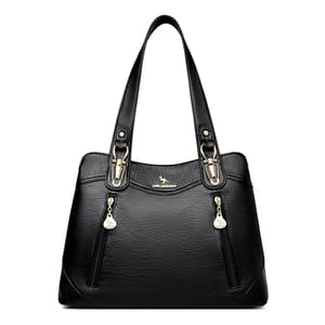 Elegant Bark Pattern Leather Shoulder Tote Bag for Women