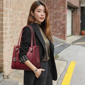 Elegant PU Leather Shoulder Tote with Top Handle Design
