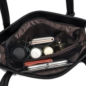 Elegant PU Leather Shoulder Tote with Top Handle Design