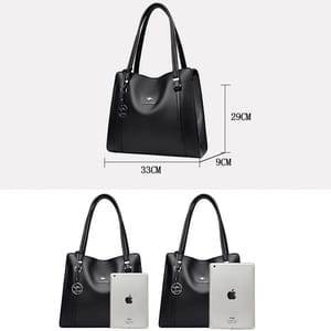 Elegant PU Leather Shoulder Tote with Top Handle Design