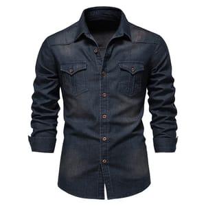 Men's Long Sleeve Cotton Denim Shirt Casual Everyday Wear