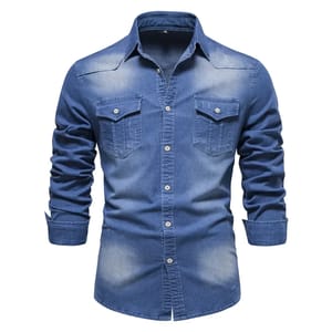 Men's Long Sleeve Cotton Denim Shirt Casual Everyday Wear
