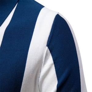 Men's Casual Summer Polo Shirt Striped Breathable Knit Design