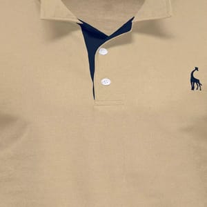 Elegant Men’s Polo Shirt with Deer Embroidery Long Sleeves