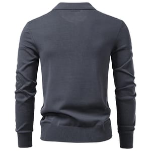 Men’s Long Sleeve Thermal Polo Shirt with Slim Fit Aiopeson - Men's Polo T-Shirts 1