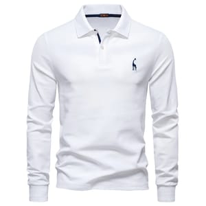 Men’s Long Sleeve Polo Shirt with Casual Business Style