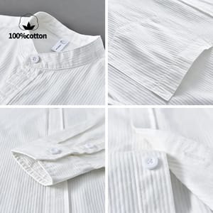 Men’s Breathable Cotton Stand Collar Shirt for Office Wear Men’s Breathable Cotton Stand Collar Shirt for Office Wear