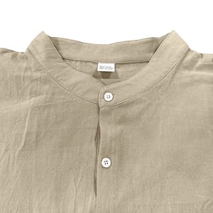 Men’s Breathable Linen Mandarin Collar Shirt for Smart Casual Hankanon - Men's Long Sleeves Shirts 3