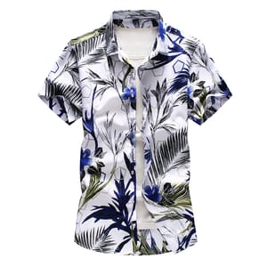 Men’s Summer Floral Print Shirt Casual Hawaiian Short Sleeve