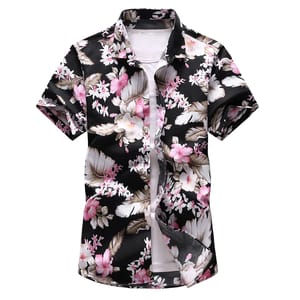 Men’s Summer Hawaiian Shirt Casual Short Sleeve Beachwear