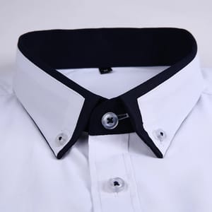 Men’s Long Sleeve Business Shirt with Modern Solid Design