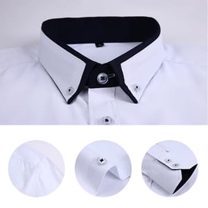 Men’s Long Sleeve Business Shirt with Modern Solid Design