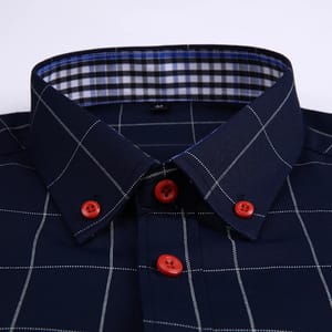 Classic Men’s Business Plaid Shirt Long Sleeve Formal Wear