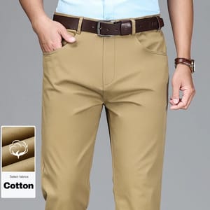 Men’s Lightweight Cotton Blend High Waist Straight Casual Pants Men’s Lightweight Cotton Blend High Waist Straight Casual Pants