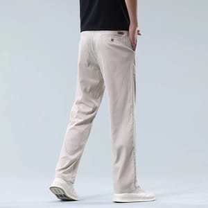 Men’s Lightweight Linen Blend Straight Casual Business Suit Pants