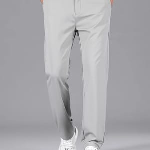 Men’s Lightweight Business Casual Pants with Elastic Comfort Fit