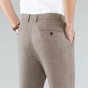 Ultra-Thin Men’s Linen Pants Summer Breathable Business Casual Wear