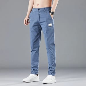 Men’s Lightweight Casual Stretch Pants with Elastic Waist Design