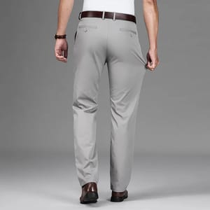 Men’s Lightweight Bamboo Fiber Straight Casual Business Stretch Pants