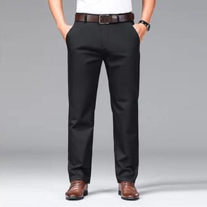 Men’s Lightweight Bamboo Fiber Straight Casual Business Stretch Pants