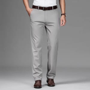Men’s Lightweight Bamboo Fiber Straight Casual Business Stretch Pants