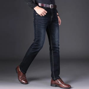 Classic Men’s Business Jeans with Stretch Comfort and Modern Style