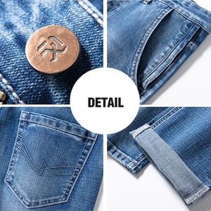 Men’s Retro Regular Fit Stretch Jeans with Anti-Theft Pocket