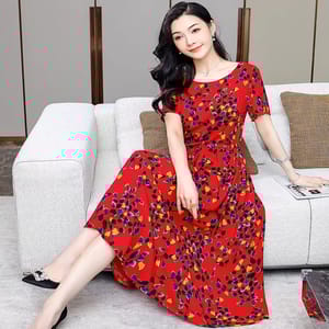 Chic Everyday Summer Dress with Pockets and Printed Design Chic Everyday Summer Dress with Pockets and Printed Design