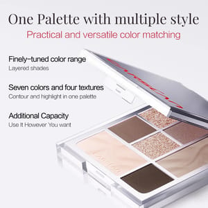 Soft Mist Seven-Color Eyeshadow Palette with Glitter Shimmer Finish Carslan - Women's Eyes 2
