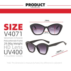 Retro Cat Eye Sunglasses with Gradient Lens for Women Vivibee - Women's Cat Eye Sunglasses 5