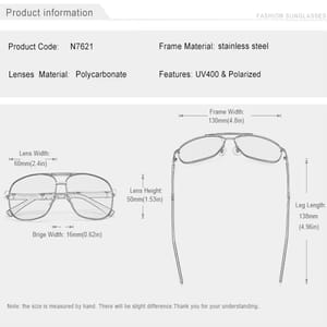 Classic Polarized Pilot Sunglasses for Men with UV400 Protection Classic Polarized Pilot Sunglasses for Men with UV400 Protection