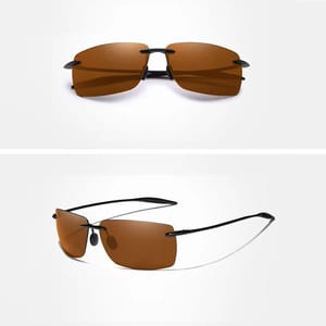 Ultralight Rimless Polarized Sunglasses for Driving and Outdoor Style