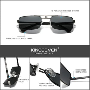 Vintage Rectangle Polarized Sunglasses with UV400 Protection for Outdoors